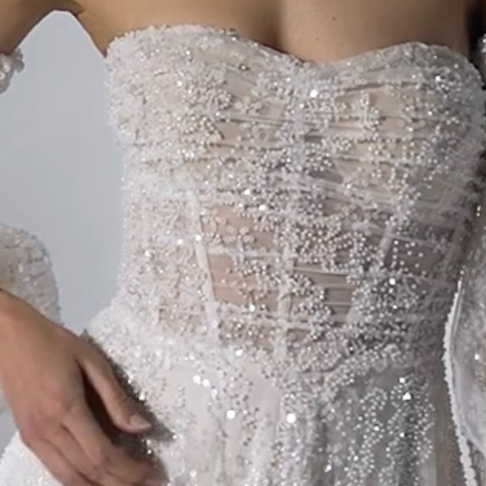 Justin Alexander Signature Strapless A-Line Full Beaded 16 SEE SIZE CHART